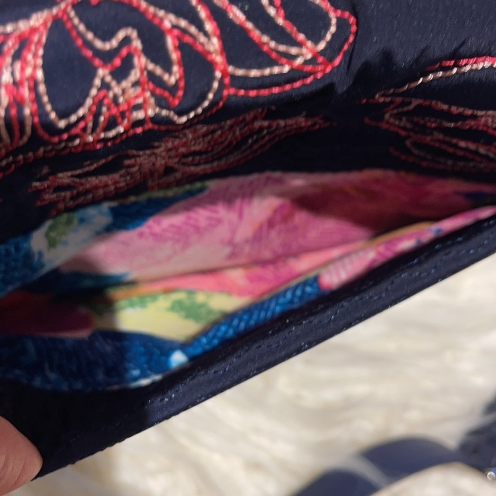 Navy Blue Embroidered Vera Bradley Crossbody - Picture 8 of 11
